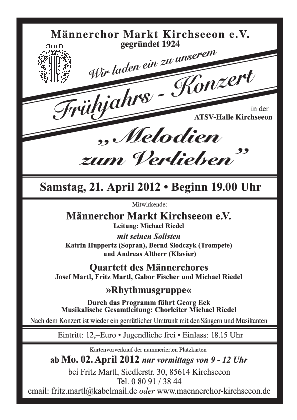 Plakat: Frühjahrskonzert 2012